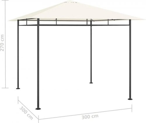 vidaXL Cenador gris 3x3x2,7 m 180 g/m²