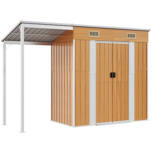 vidaXL Cobertizo con tejado largo acero 277 x 107 x 181 cm