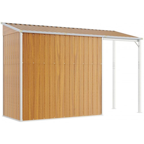 vidaXL Cobertizo con tejado largo acero 277 x 107 x 181 cm
