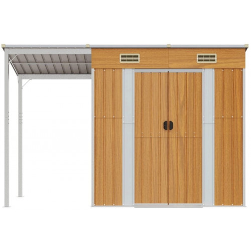 vidaXL Cobertizo con tejado largo acero 277 x 107 x 181 cm