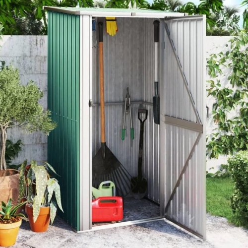 vidaXL Cobertizo de jardín acero galvanizado 118,5x97x209,5 cm