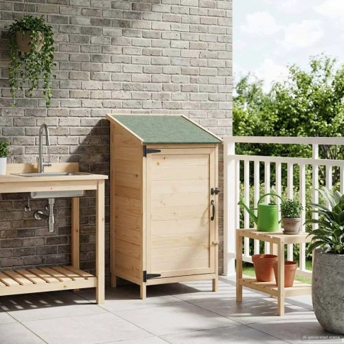 vidaXL Cobertizo de Jardín con techo