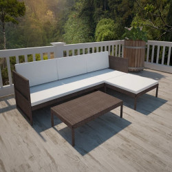 vidaXL Conjunto sofá de jardín 9 piezas gris poliratán (44480)