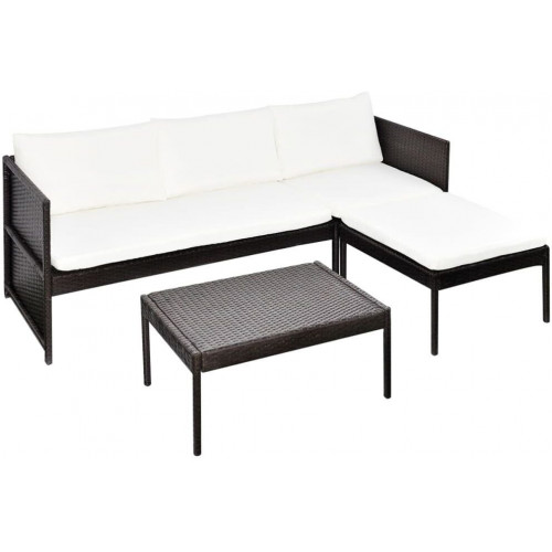 vidaXL Conjunto sofá de jardín 9 piezas gris poliratán (44480)