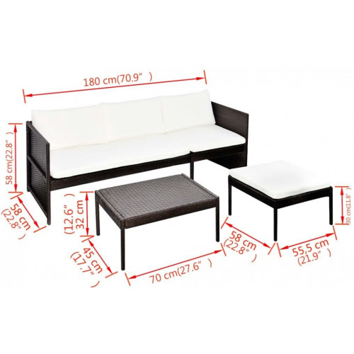 vidaXL Conjunto sofá de jardín 9 piezas gris poliratán (44480)