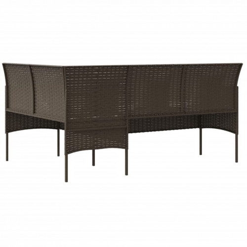 vidaXL Conjunto sofá jardín 5 piezas Poly Ratán negro (318578)
