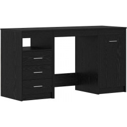 Vidaxl Escritorio con cajón 2 pcs Roble Negro 140 X 50 X 76 cm