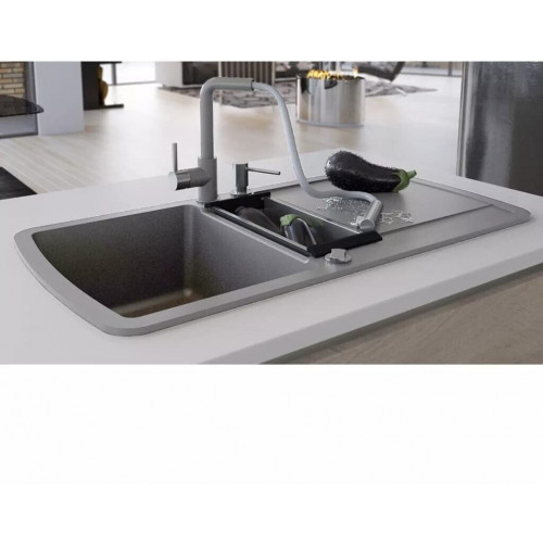 vidaXL Fregadero con dos senos de granito 96 x 50 x 31 cm