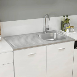 vidaXL Fregadero escurridor 100 x 60 x 15,5 cm acero inoxidable plateado (147237)
