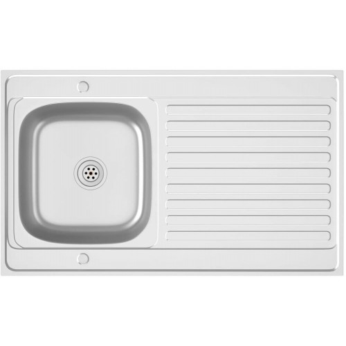 vidaXL Fregadero escurridor 100 x 60 x 15,5 cm acero inoxidable plateado (147237)