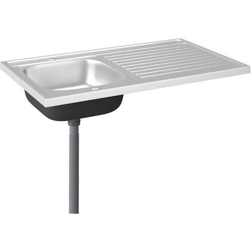 vidaXL Fregadero escurridor 100 x 60 x 15,5 cm acero inoxidable plateado (147237)