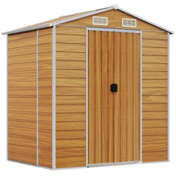 vidaXL Galvanised steel garden shed 191x130x198 cm