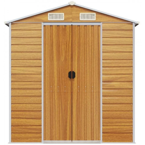 vidaXL Galvanised steel garden shed 191x130x198 cm
