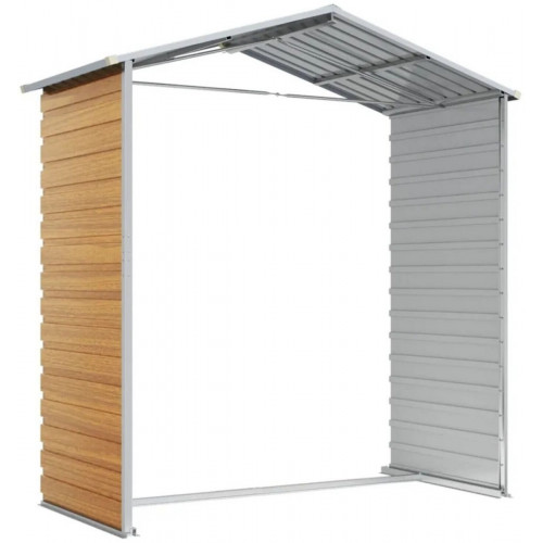 vidaXL Galvanised steel garden shed 191x130x198 cm