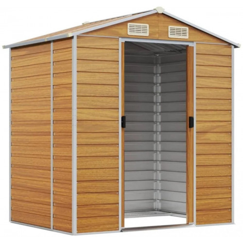 vidaXL Galvanised steel garden shed 191x130x198 cm