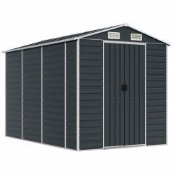 vidaXL Galvanised steel garden shed 191x300x198 cm