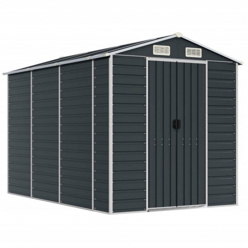 vidaXL Galvanised steel garden shed 191x300x198 cm