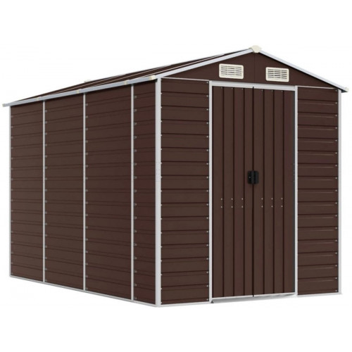 vidaXL Galvanised steel garden shed 191x300x198 cm