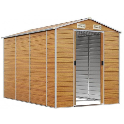vidaXL Galvanised steel garden shed 191x300x198 cm