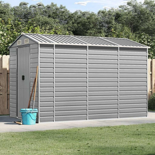 vidaXL Galvanised steel garden shed 191x300x198 cm