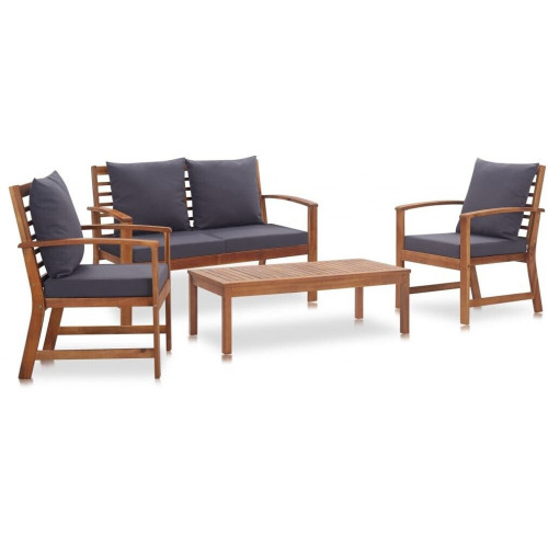 vidaXL Garden Lounge 4 pcs Solid Acacia