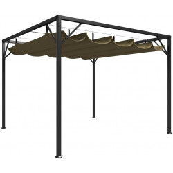 vidaXL Gazebo with Retractable Roof Canopy 3 x 3 m
