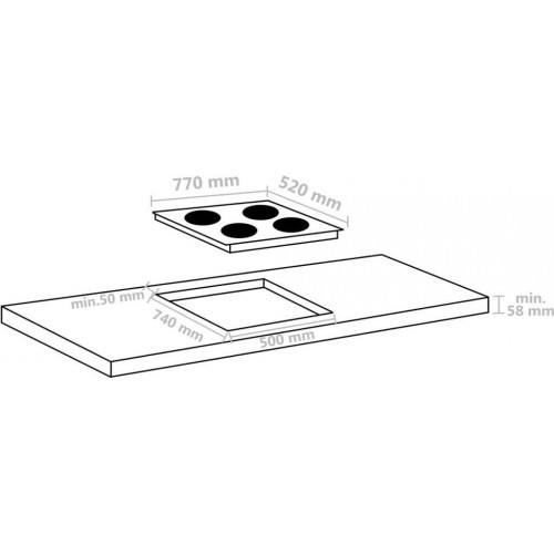 vidaXL Induction hob 77 cm 7000 W (51439)