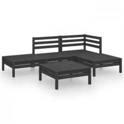 vidaXL Juego de muebles de jardín 5 Pzas madera de pino maciza