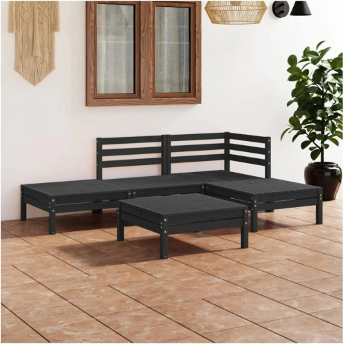 vidaXL Juego de muebles de jardín 5 Pzas madera de pino maciza
