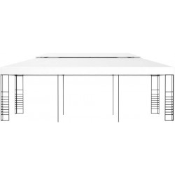 vidaXL Marquesina Cenador de Jardín Blanca 6x3 M