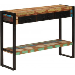 vidaXL Mesa Consola Madera Maciza reciclada 110x30x76 cm