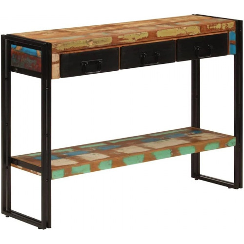 vidaXL Mesa Consola Madera Maciza reciclada 110x30x76 cm