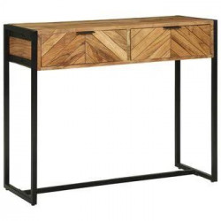 vidaXL Mesa Consola Marrón 90 X 35 X 75 cm Madera de Acacia Sólida
