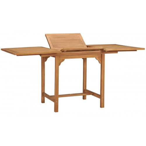 vidaXL Mesa de jardín extensible madera maciza teca (110-160) x 80 x 75 cm (47420)