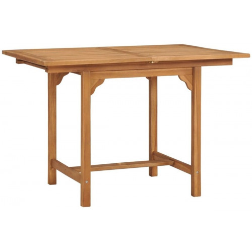 vidaXL Mesa de jardín extensible madera maciza teca (110-160) x 80 x 75 cm (47420)
