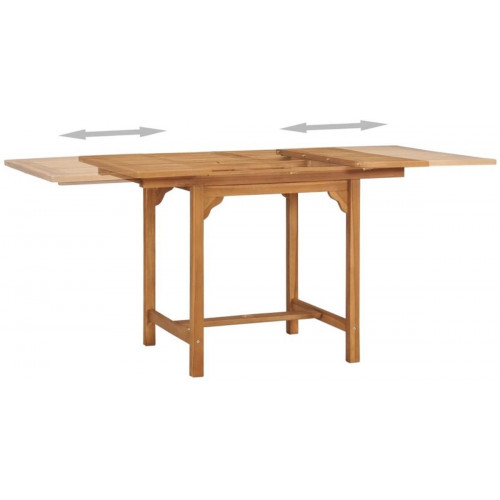 vidaXL Mesa de jardín extensible madera maciza teca (110-160) x 80 x 75 cm (47420)