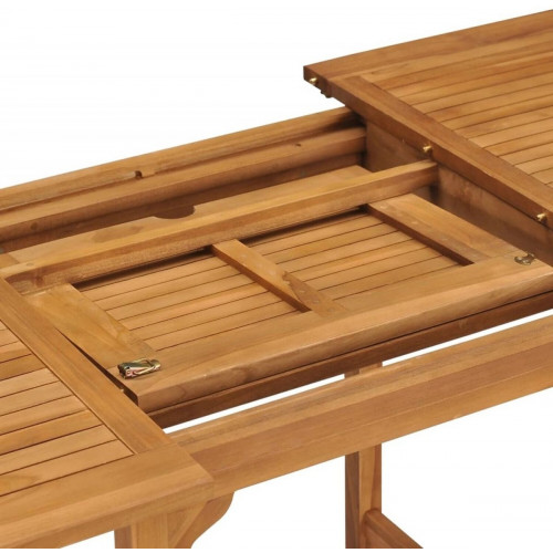 vidaXL Mesa de jardín extensible madera maciza teca (110-160) x 80 x 75 cm (47420)