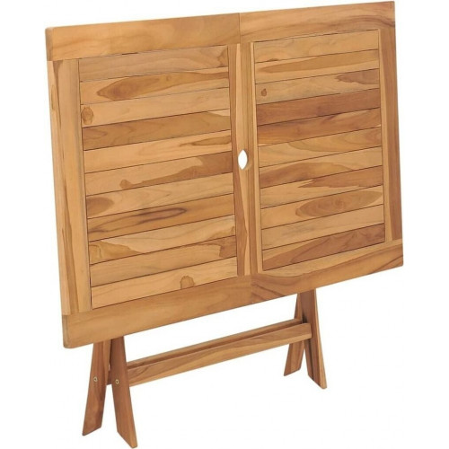 vidaXL Mesa de jardín plegable teca 120 x 70 x 75 cm