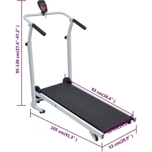 vidaXL Mini cinta andadora plegable negra 93x36 cm