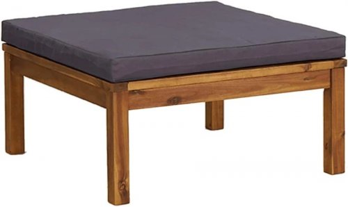 vidaXL Muebles de jardín 3 Pzas con cojines madera acacia gris Oscuro