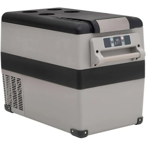 vidaXL Nevera Con Asa PP Y PE Negro Y Gris 55 L