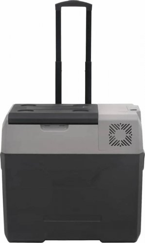 vidaXL Nevera con ruedas y asa polipropileno negro y gris