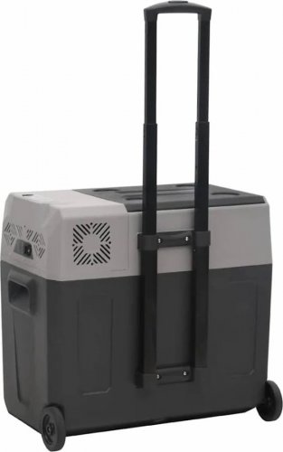 vidaXL Nevera con ruedas y asa polipropileno negro y gris