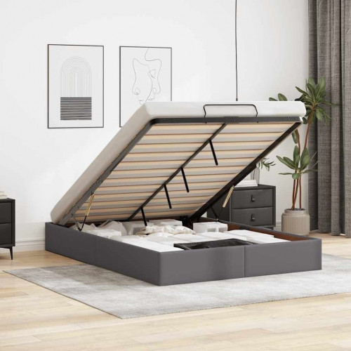vidaXL Ottoman Bed without Mattress, 140x200 cm, Faux Leather