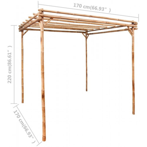 vidaXL Pergola bamboo 170x170x220cm