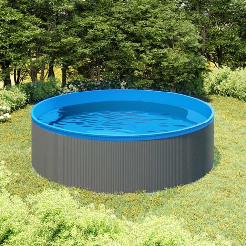vidaXL Piscina Hinchable con Skimmer y Bomba 350x90 cm Gris Framepools Design 2024