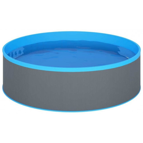vidaXL Piscina Hinchable con Skimmer y Bomba 350x90 cm Gris Framepools Design 2024