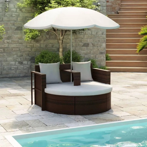vidaXL Poly Rattan Lounge Set Muebles de jardín (40734) marrón