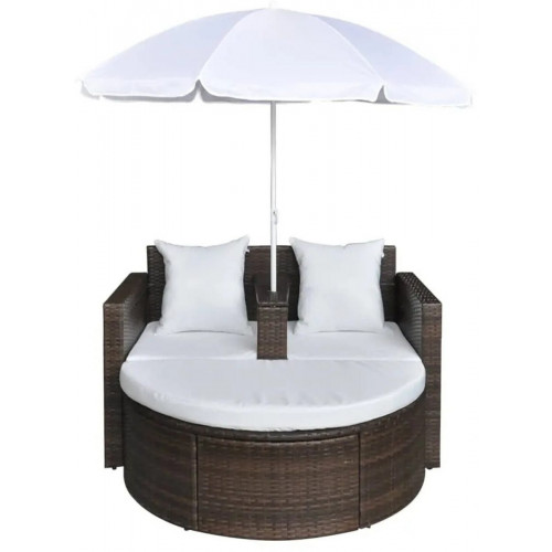 vidaXL Poly Rattan Lounge Set Muebles de jardín (40734) marrón