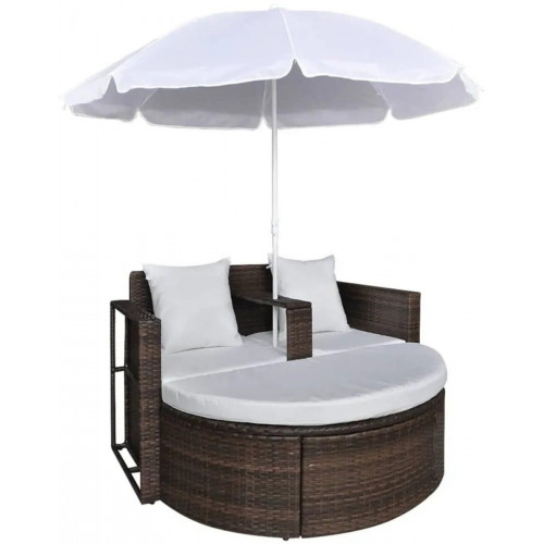 vidaXL Poly Rattan Lounge Set Muebles de jardín (40734) marrón